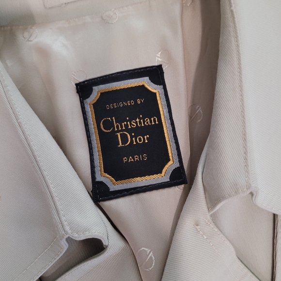SOLD Christian Dior Vintage Mens Tan Khaki Trench Coat Ankle Length - Picture 7 of 15